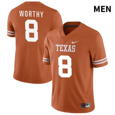 Texas Longhorns Men's #8 Xavier Worthy Authentic Orange NIL 2022 College Football Jersey NOA80P8U
